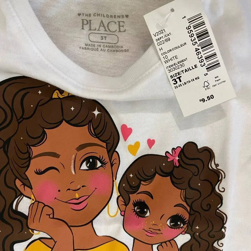 The Children’s Place Tshirt, Size 3T, TE AMO MAMITA, 100% cotton New